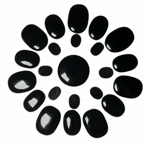 Kit básico de 23 piezas para masaje de cristal de obsidiana