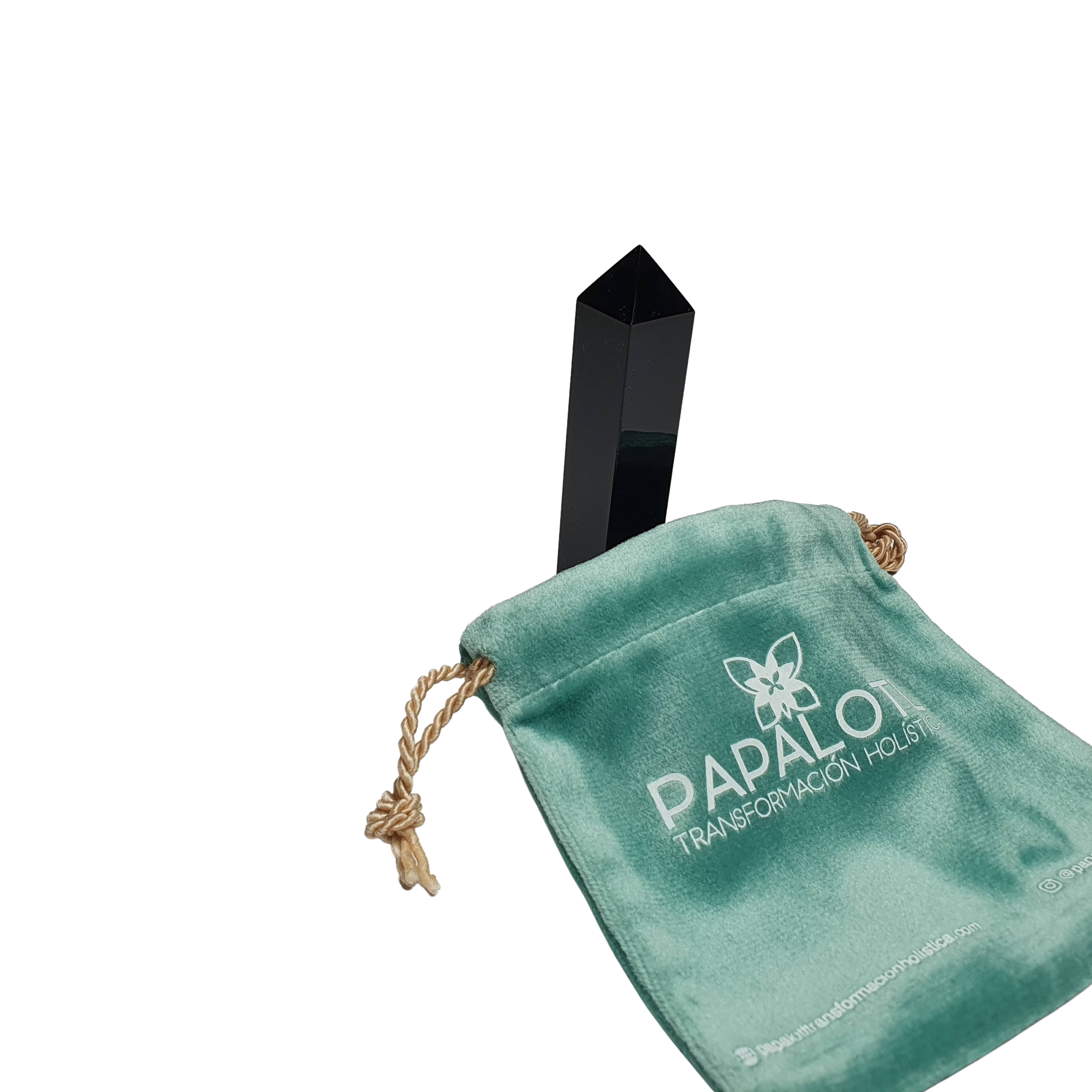 Varita con punta para acupresión de cristal de obsidiana
