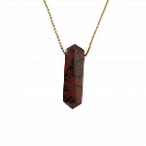 Dije Obsidiana Caoba Doble Punta