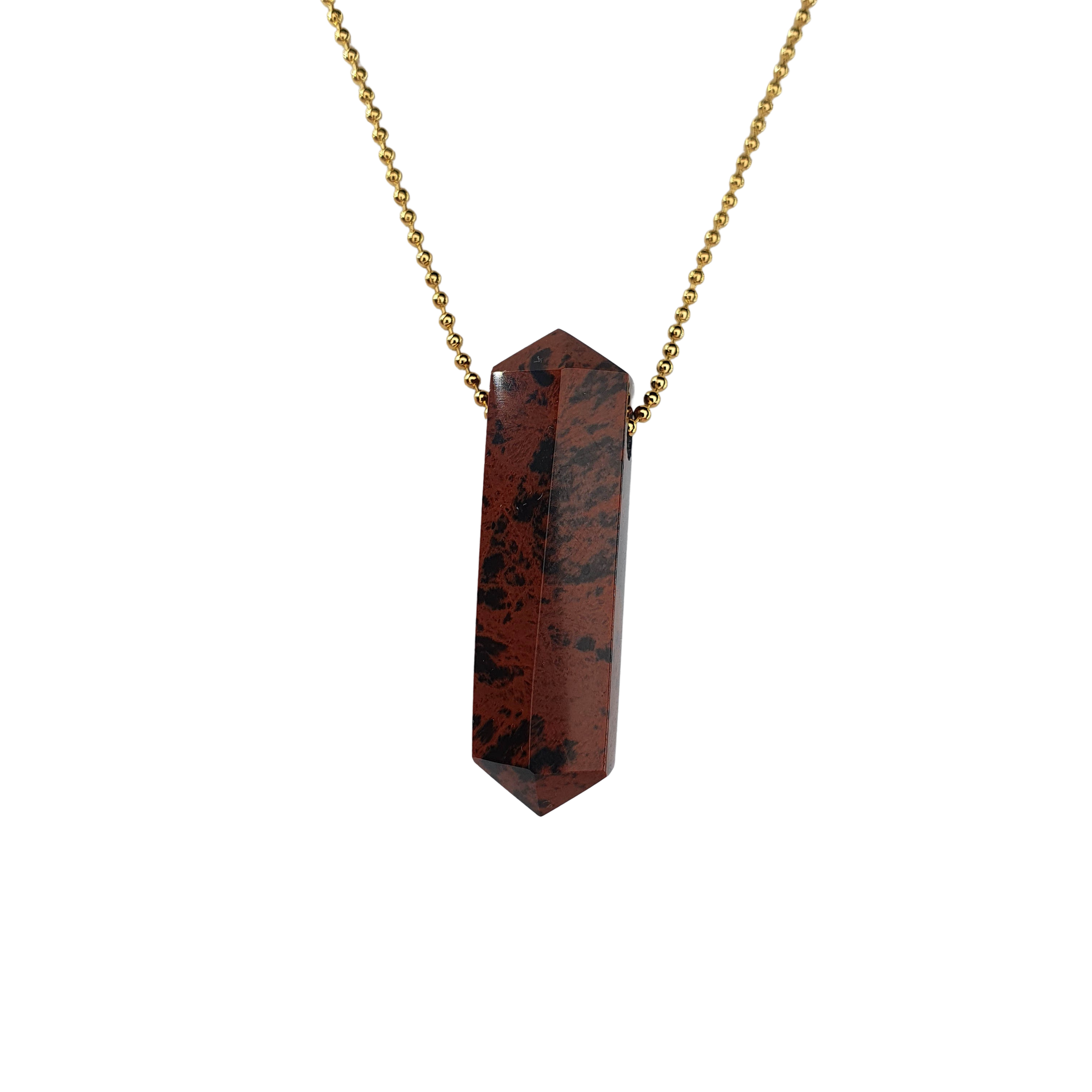 Dije Obsidiana Caoba Doble Punta